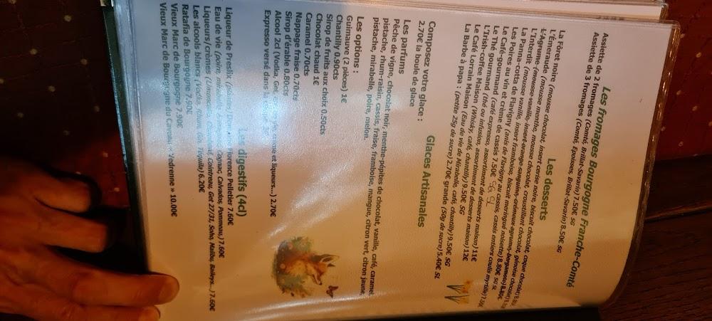 Auberge le Renard'Eau - Menu Image 4